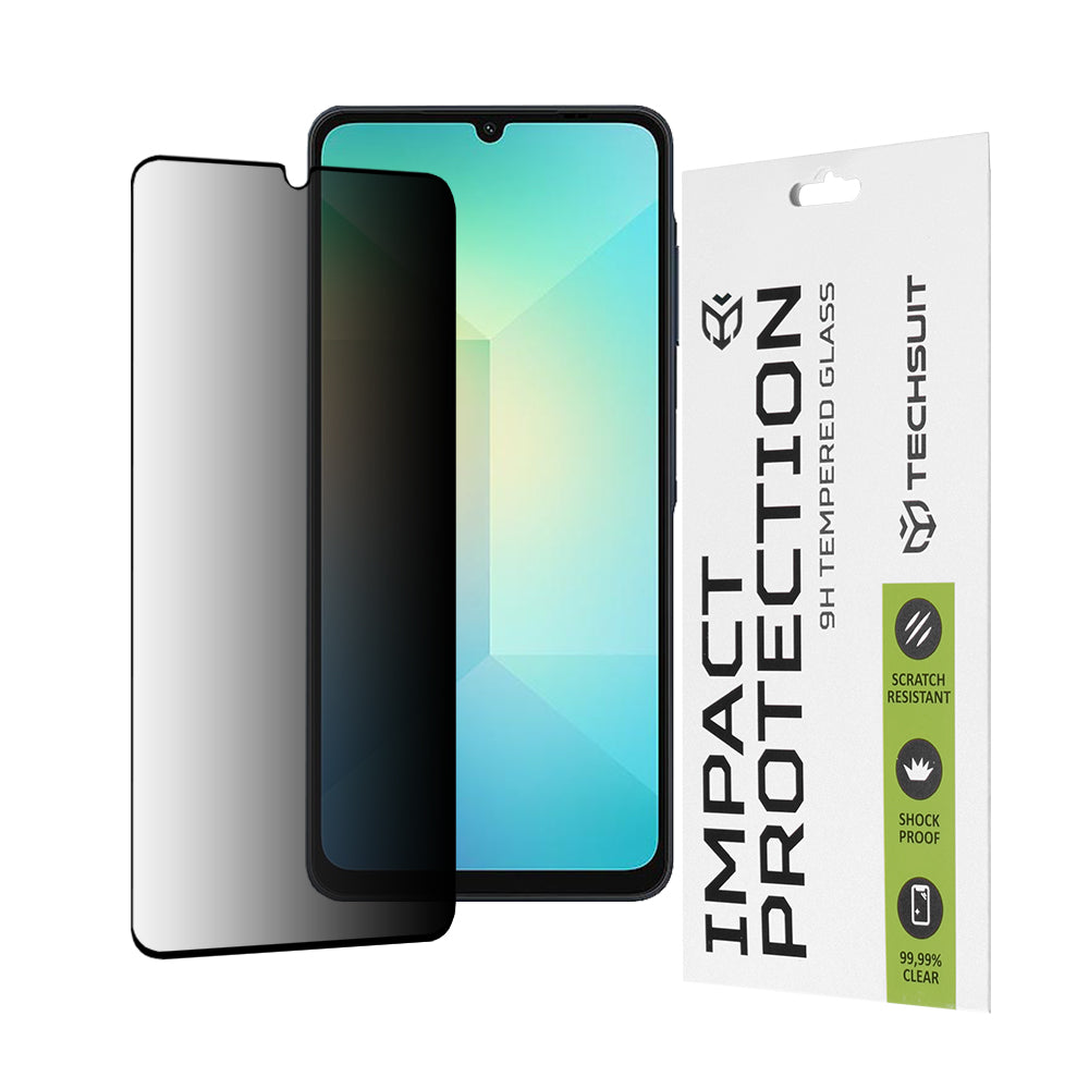 Προστατευτική μεμβράνη οθόνης Privacy Techsuit για Samsung Galaxy A06 A065, Ασφαλισμένο γυαλί, Πλήρης κόλλα, 111D