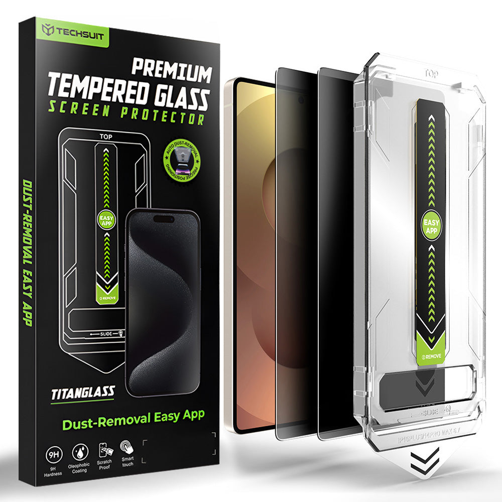 Προστατευτική Μεμβράνη Οθόνης Privacy Techsuit TitanGlass CrystalHD για Samsung Galaxy S26 Ultra S948, Ενισχυμένο Γυαλί, Full Glue, Σετ 2 τεμαχίων