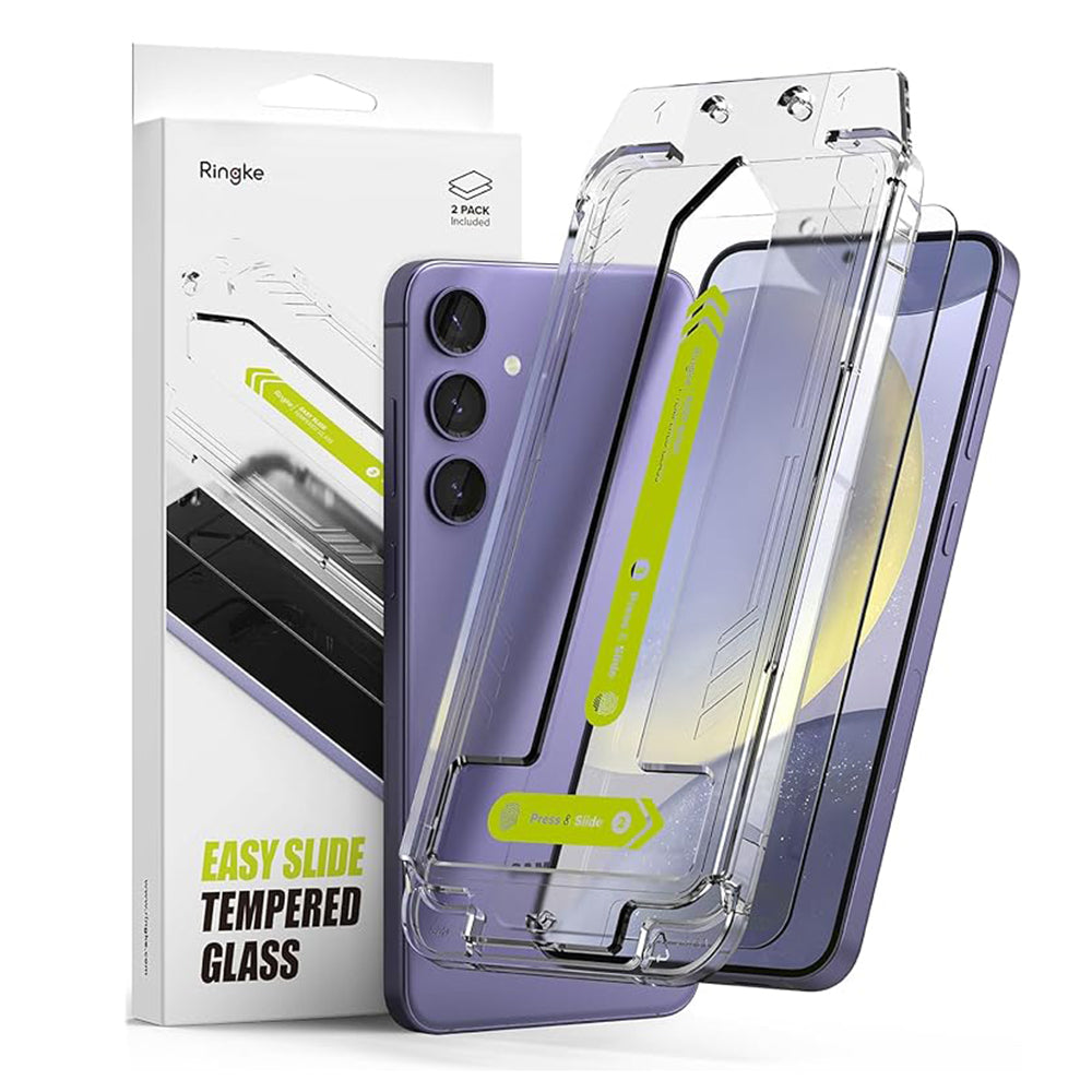 Προστατευτική μεμβράνη οθόνης Ringke Easy Slide για Samsung Galaxy S25 FE, Τζάμι ασφαλείας, Πλήρης κόλλα, Σετ 2 τεμαχίων