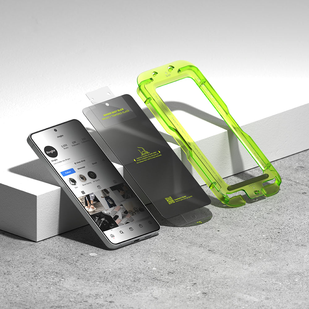 Προστατευτική Μεμβράνη Οθόνης Ringke Easy Slide για Samsung Galaxy S26 Plus S947, Ενισχυμένο Γυαλί, Πλήρης Κόλληση, Σετ 2 τεμαχίων, Μαύρη