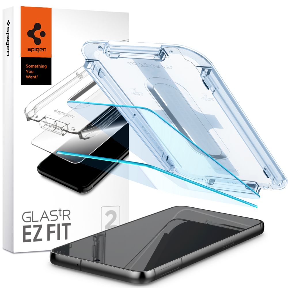 Προστατευτική Μεμβράνη Οθόνης Spigen GlastR EZ FIT για Samsung Galaxy S23 S911, Ενισχυμένο Γυαλί, Πλήρης Κόλληση, Σετ 2 τεμαχίων AGL05958