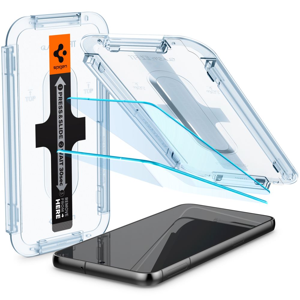 Προστατευτική Μεμβράνη Οθόνης Spigen GlastR EZ FIT για Samsung Galaxy S23 S911, Ενισχυμένο Γυαλί, Πλήρης Κόλληση, Σετ 2 τεμαχίων AGL05958