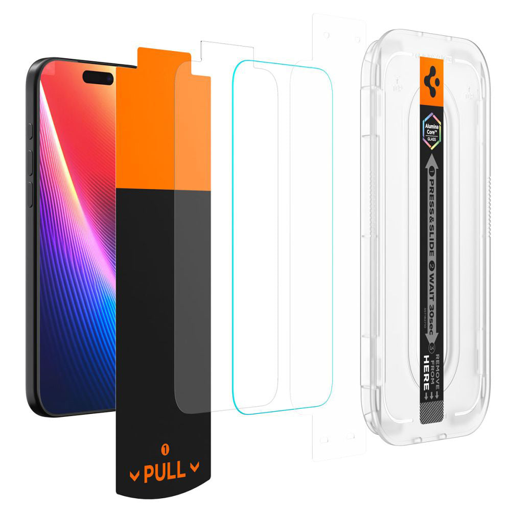 Προστατευτική Μεμβράνη Οθόνης Spigen GlastR EZ FIT Pro για Apple iPhone 17 Pro / 17 / 16 Pro, Ενισχυμένο Γυαλί, Πλήρης Κόλληση