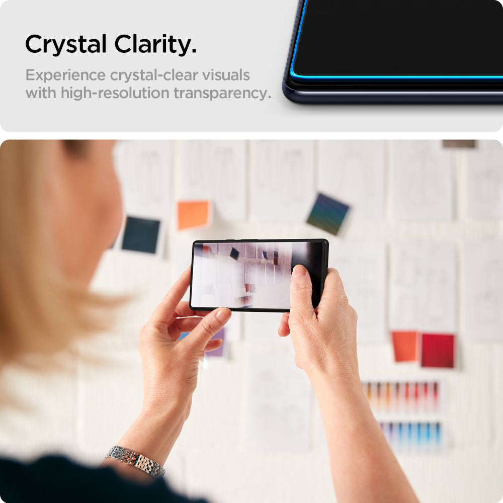Προστατευτική μεμβράνη οθόνης Spigen GlastR Slim για Samsung Galaxy XCover7 Pro / Xcover7 G556, Ασφαλισμένο γυαλί, Πλήρης κόλλα, Σετ 2 τεμαχίων AGL09407