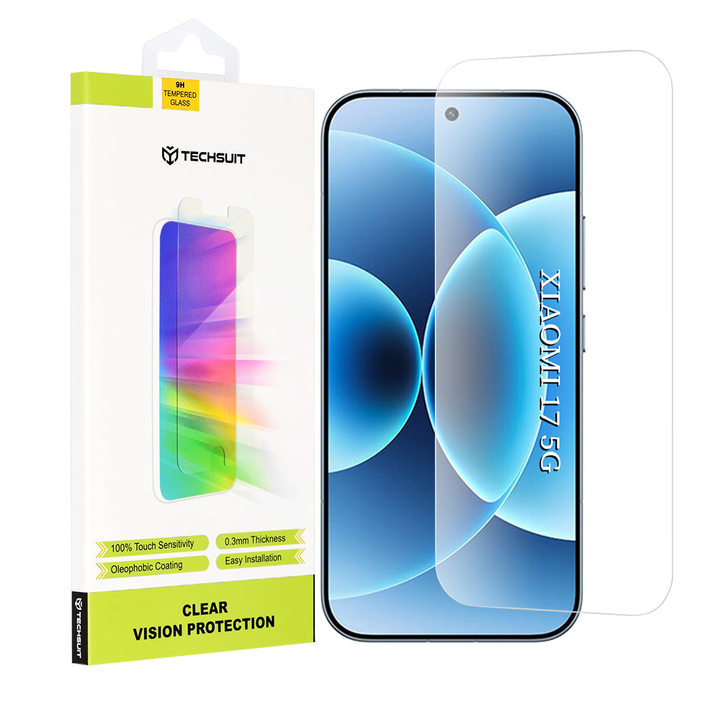 Προστατευτική Μεμβράνη Οθόνης Techsuit Clear Vision για Xiaomi 17, Ενισχυμένο Γυαλί, Full Glue