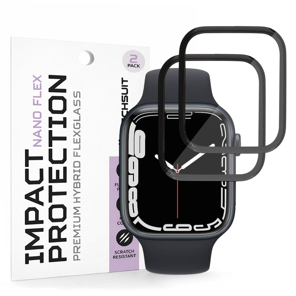 Προστατευτική Μεμβράνη Οθόνης Techsuit Nano Flex για Apple Watch Series 9 / 8 / 7 41mm, Πλαστική, Σετ 2 τεμαχίων, Μαύρη