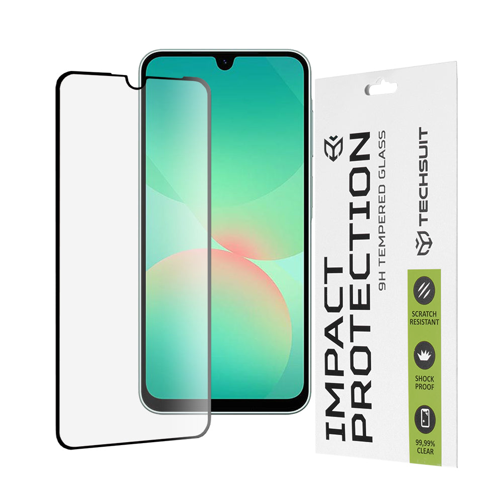 Προστατευτική μεμβράνη οθόνης Techsuit για Samsung Galaxy A26 A266, Ασφαλισμένο γυαλί, Full Glue, 111D, Μαύρο