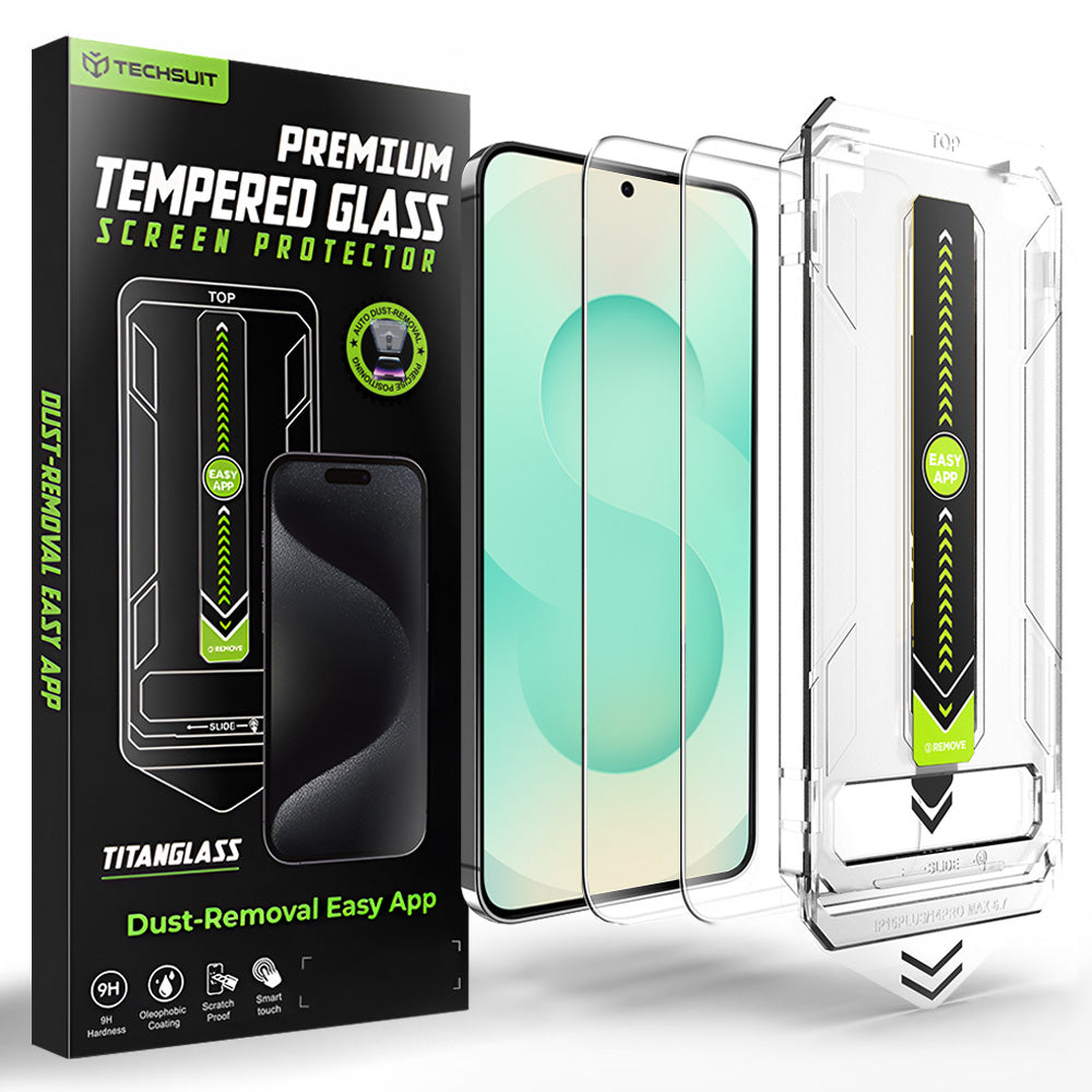 Προστατευτική Μεμβράνη Οθόνης Techsuit TitanGlass CrystalHD για Samsung Galaxy S26 Plus S947, Ενισχυμένο Γυαλί, Full Glue, Σετ 2 τεμαχίων