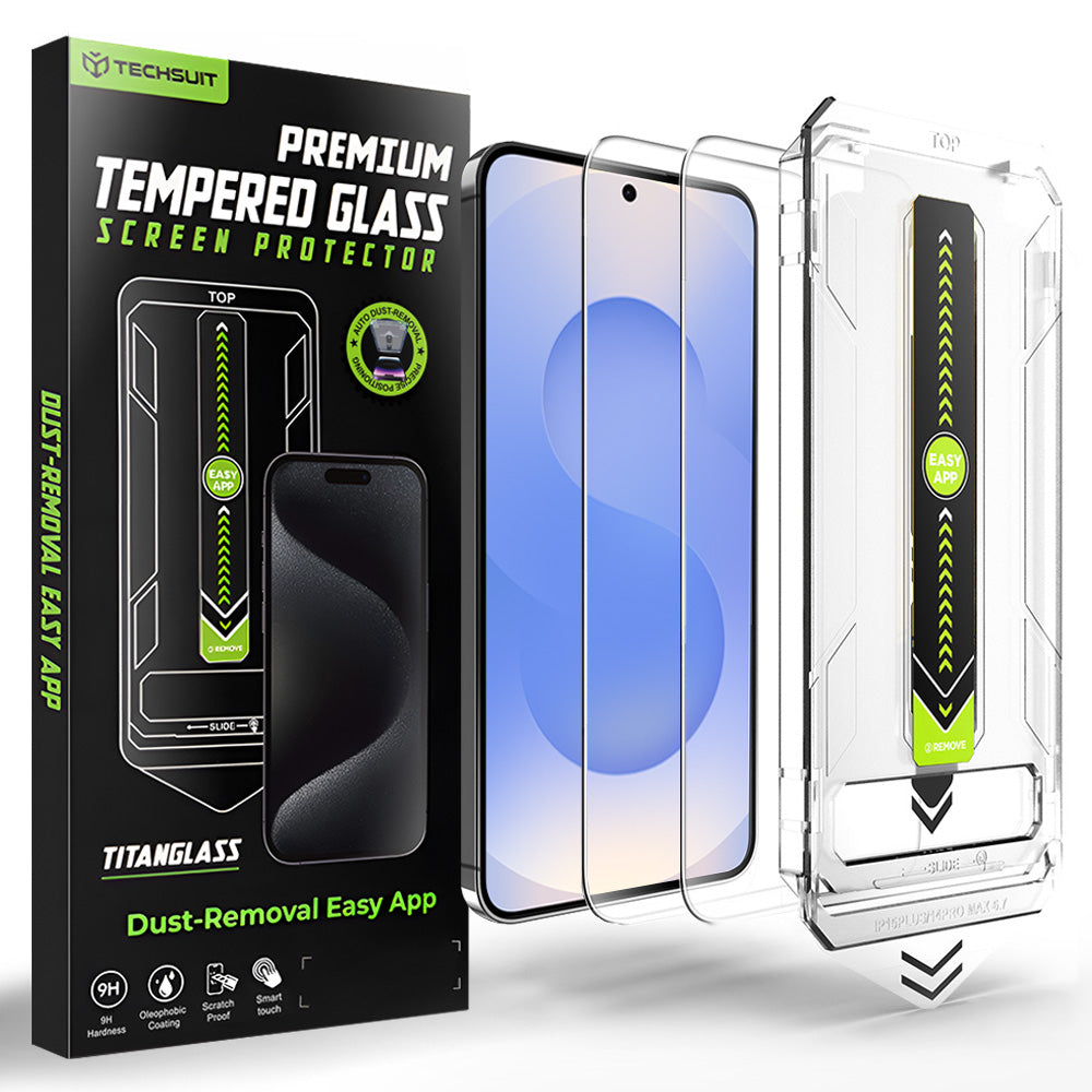 Προστατευτική Μεμβράνη Οθόνης Techsuit TitanGlass CrystalHD για Samsung Galaxy S26 S942, Ενισχυμένο Γυαλί, Full Glue, Σετ 2 τεμαχίων