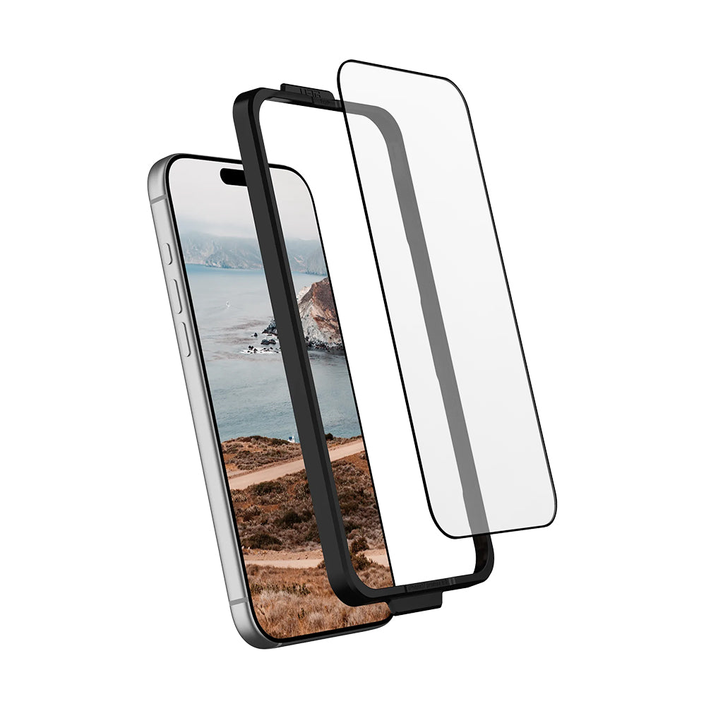 Προστατευτική Μεμβράνη Οθόνης Urban Armor Gear Shield για Apple iPhone 17 Pro, Ενισχυμένο Γυαλί, Πλήρης Κόλληση, Μαύρη