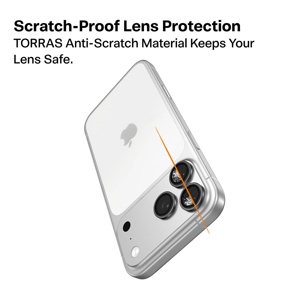 Torras Lensguard Rear Camera Protective Film for Apple iPhone 17 Pro Max / 17 Pro, Tempered Glass, Orange