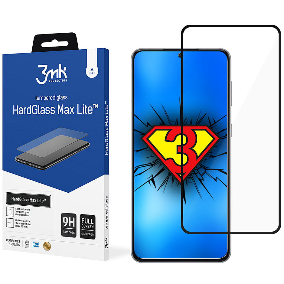 Προστατευτική Μεμβράνη Οθόνης 3MK HardGlass Max Lite για Samsung Galaxy S21+ 5G G996, Ενισχυμένο Γυαλί, Πλήρης Κόλληση, Μαύρη
