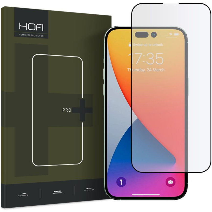 Προστατευτική Μεμβράνη Οθόνης HOFI για Apple iPhone 14 Pro Max, Ενισχυμένο Γυαλί, Πλήρης Κόλληση, Μαύρη