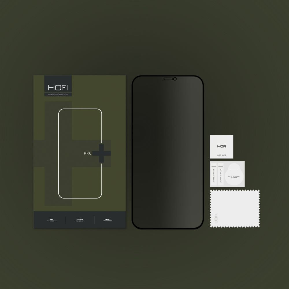 Προστατευτική Μεμβράνη Οθόνης Privacy HOFI PRO+ για Apple iPhone 12 / 12 Pro, Ενισχυμένο Γυαλί, Full Glue