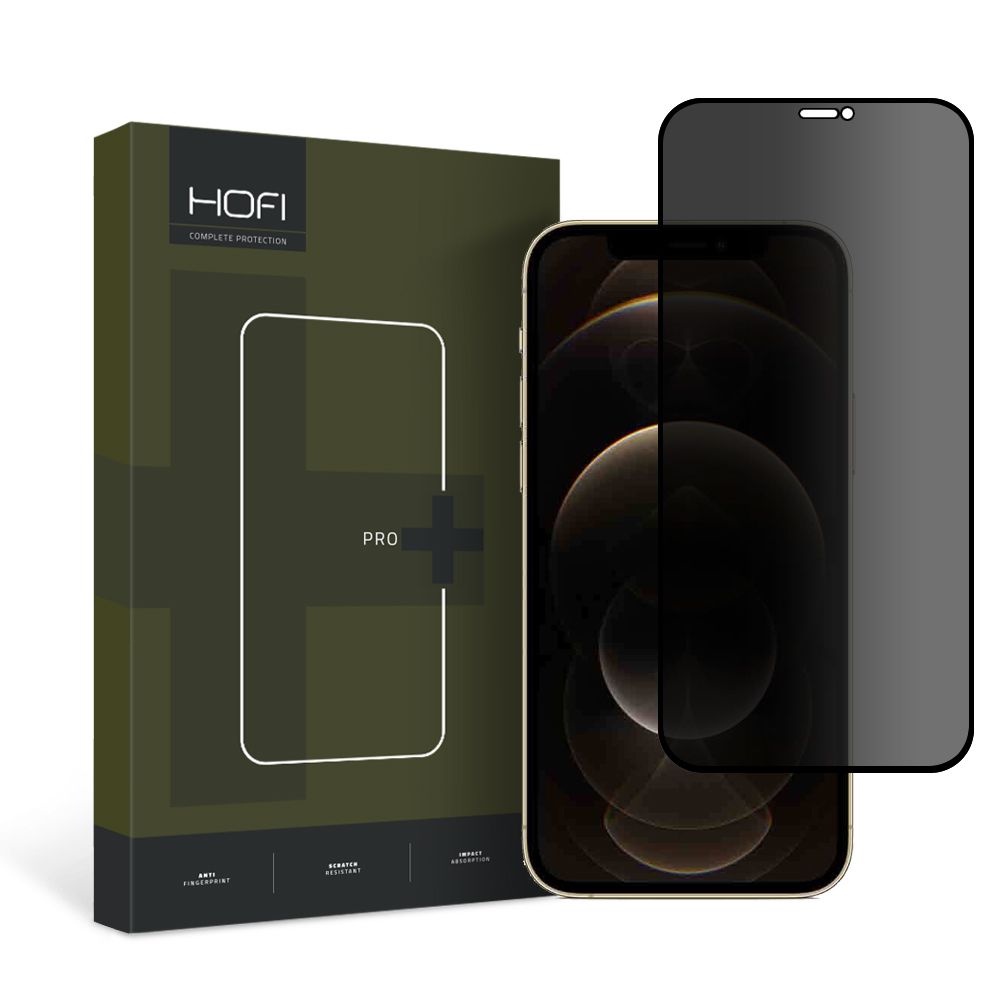 Προστατευτική Μεμβράνη Οθόνης Privacy HOFI PRO+ για Apple iPhone 12 / 12 Pro, Ενισχυμένο Γυαλί, Full Glue