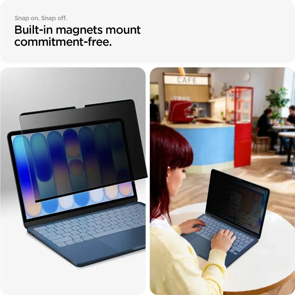 Spigen Safe View Magnetic Privacy Screen Protector for Apple MacBook Neo 13inch, Plastic AFL11670