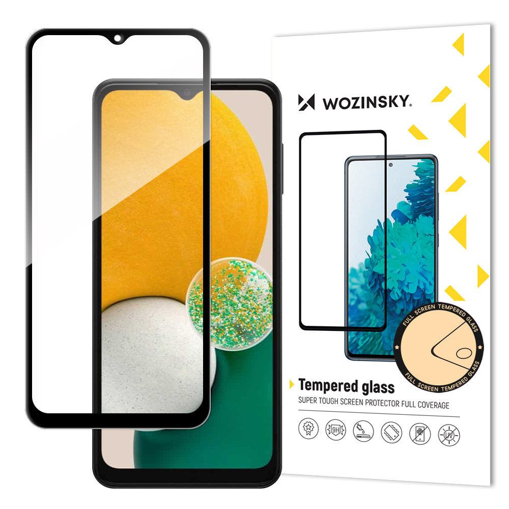 Προστατευτική Μεμβράνη Οθόνης WZK για Samsung Galaxy A13 A137 / A13 A135 / A13 5G A136, Ενισχυμένο Γυαλί, Πλήρης Κόλληση, Μαύρη