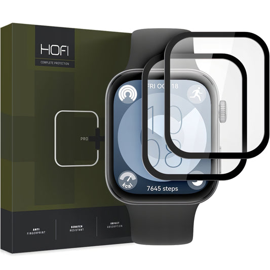 Προστατευτικό κάλυμμα HOFI Hybrid PRO+ για Huawei Watch Fit 3, σετ 2 τεμαχίων, πλαστικό, μαύρο