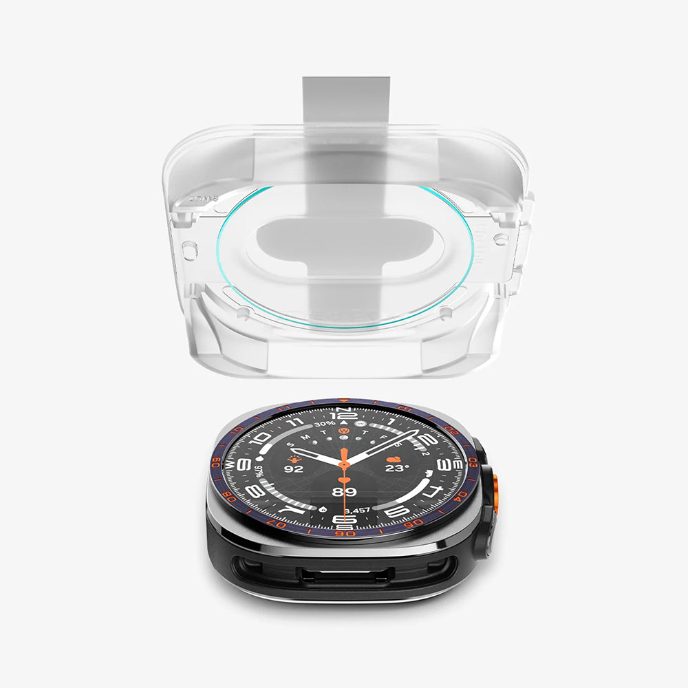 Προστατευτική Μεμβράνη Spigen GlastR EZ FIT για Samsung Galaxy Watch Ultra2, Ασφαλισμένο Γυαλί, Σετ 2 τεμαχίων AGL11758