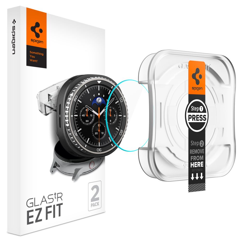 Προστατευτική Μεμβράνη Spigen GlastR EZ FIT για Samsung Galaxy Watch8 Classic, Σετ 2 τεμαχίων, Ενισχυμένο Γυαλί AGL09877