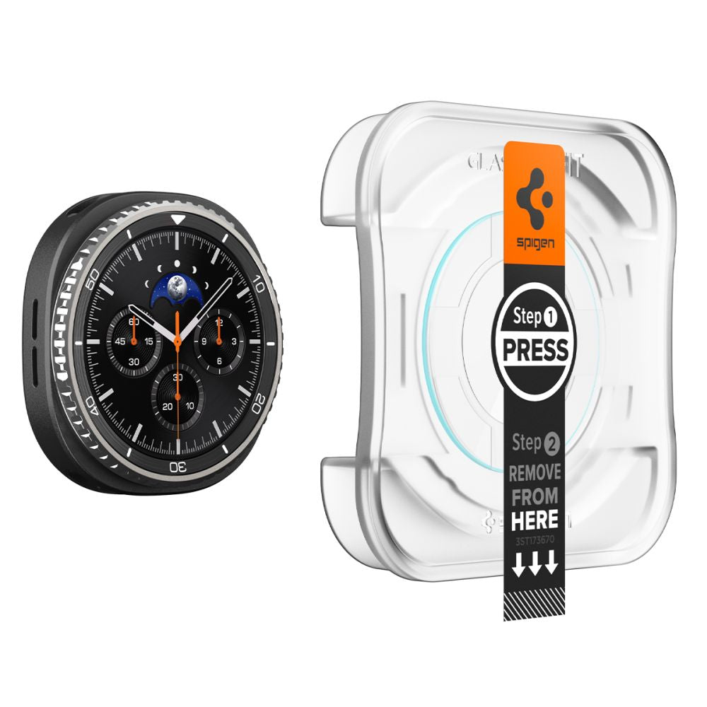 Προστατευτική Μεμβράνη Spigen GlastR EZ FIT για Samsung Galaxy Watch8 Classic, Σετ 2 τεμαχίων, Ενισχυμένο Γυαλί AGL09877