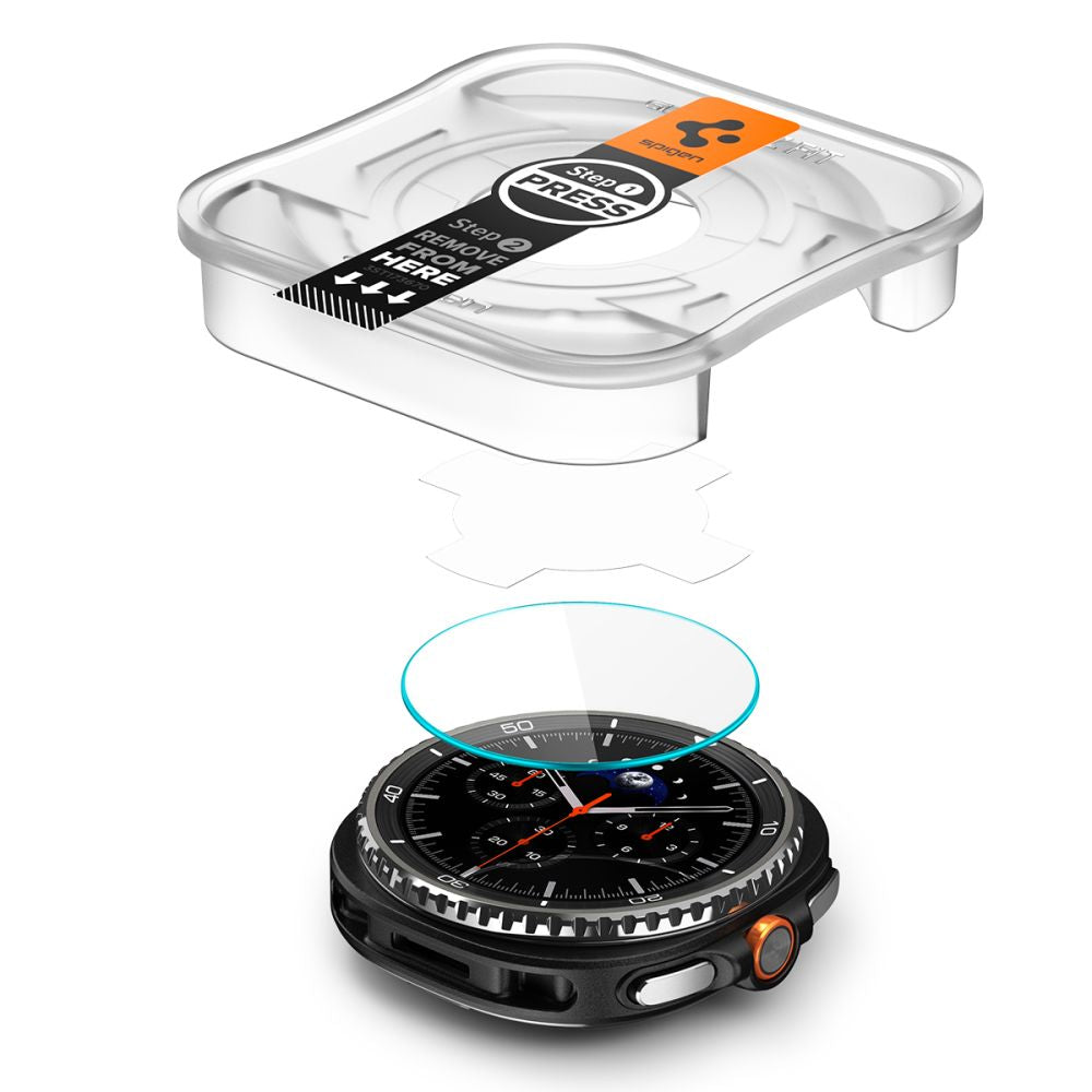 Προστατευτική Μεμβράνη Spigen GlastR EZ FIT για Samsung Galaxy Watch8 Classic, Σετ 2 τεμαχίων, Ενισχυμένο Γυαλί AGL09877