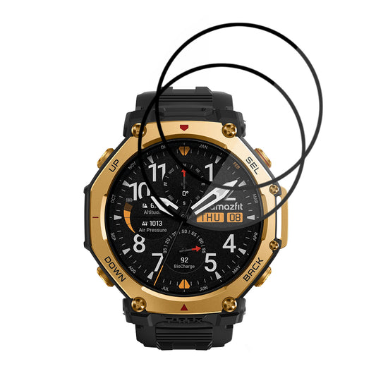 Προστατευτική Μεμβράνη Techsuit Nano Flex για Amazfit T-Rex 3 Pro 48mm, Σετ 2 τεμαχίων, Πλαστική, Μαύρη