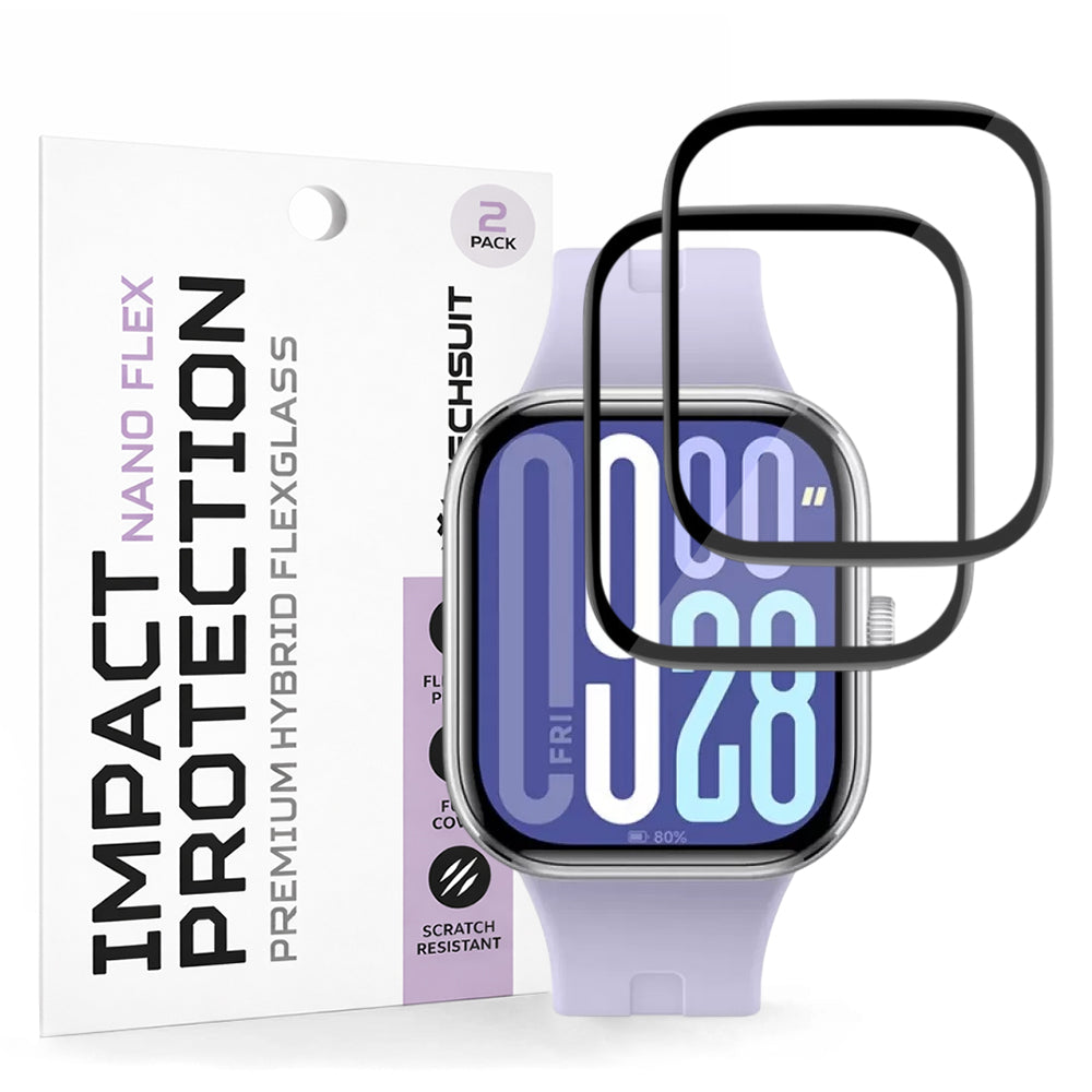 Προστατευτική Μεμβράνη Techsuit Nano Flex για Xiaomi Redmi Watch 5, Σετ 2 τεμαχίων, Πλαστική, Μαύρη