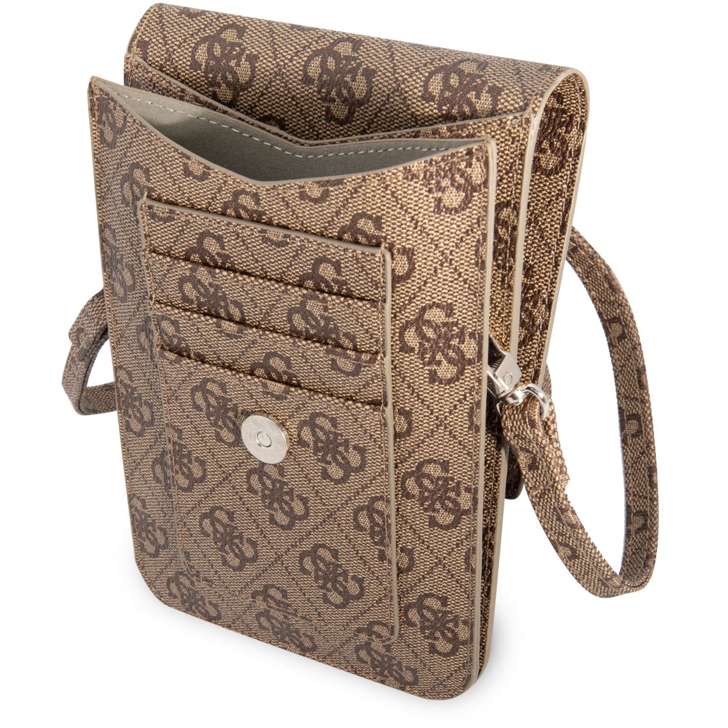 Τσάντα Οικουμενική για Τηλέφωνο, Guess, 4G Triangle Logo, Καφέ