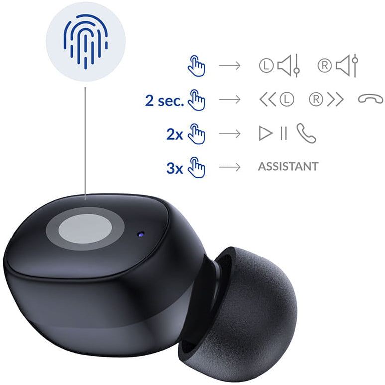 Handsfree Bluetooth 3MK FlowBuds, TWS, Μαύρο