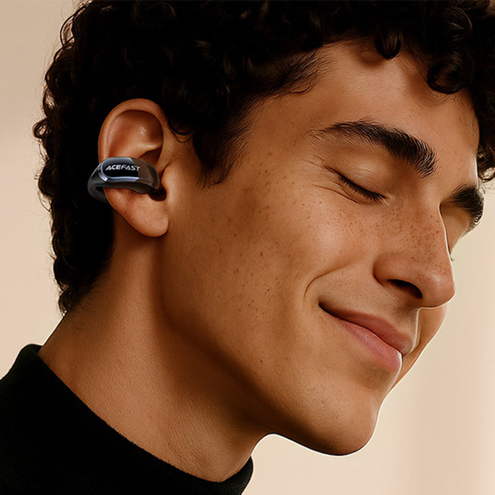 Handsfree Bluetooth Acefast Aceclip Pro, TWS, Μαύρο