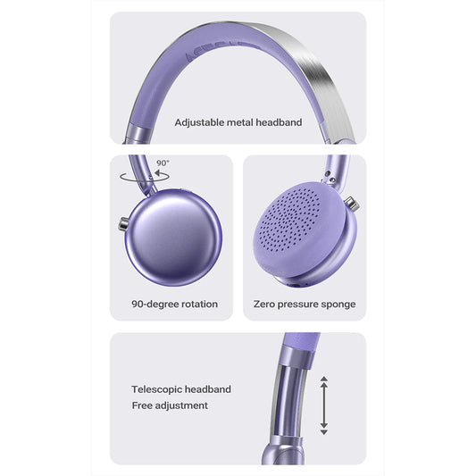 Handsfree Bluetooth Acefast H8, A2DP, ANC, Μωβ