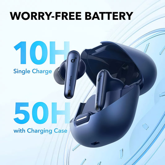 Bluetooth handsfree Anker SoundCore Liberty 4 NC, TWS, ANC, MultiPoint, μπλε A3947G31