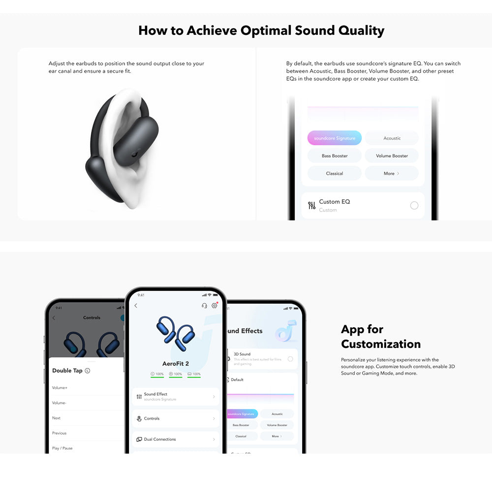 Handsfree Bluetooth Anker SoundCore AeroFit 2, TWS, Μπλε A3874G31