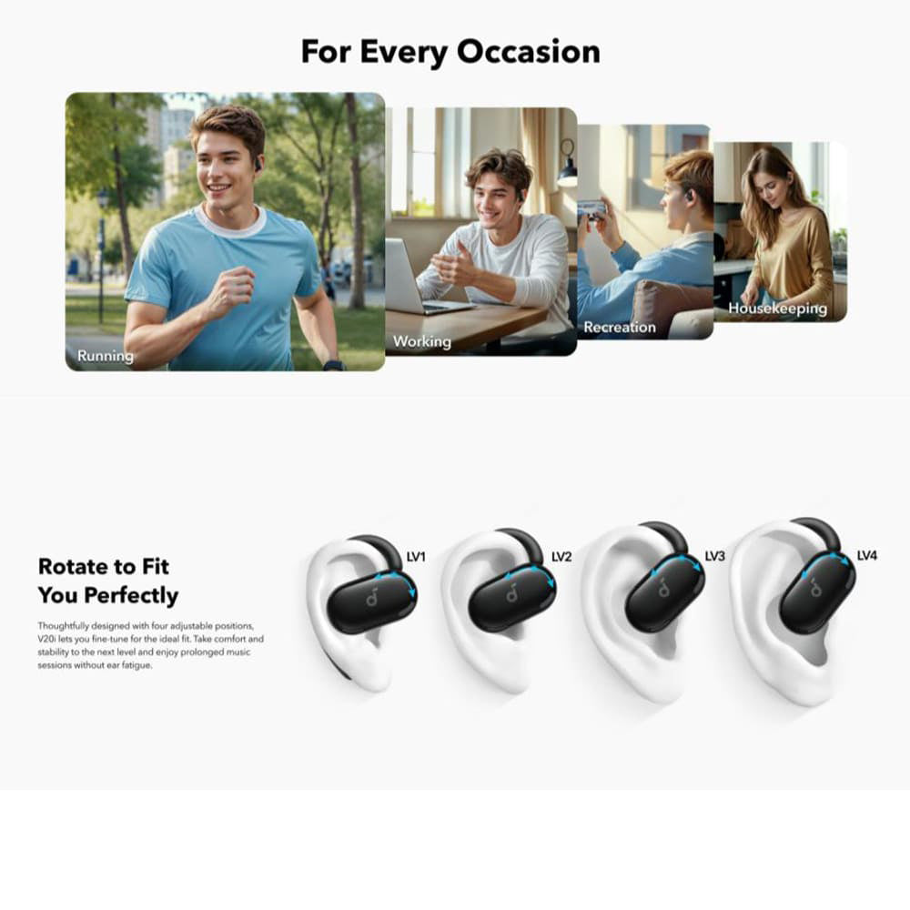 Handsfree Bluetooth Anker SoundCore V20i, TWS, Λευκό A3876G21