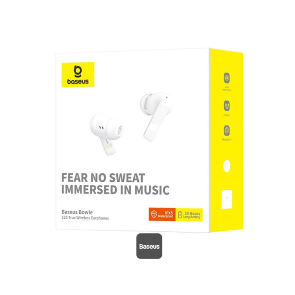 Handsfree Bluetooth Baseus Bowie E20, TWS, Λευκό A00069700223-00