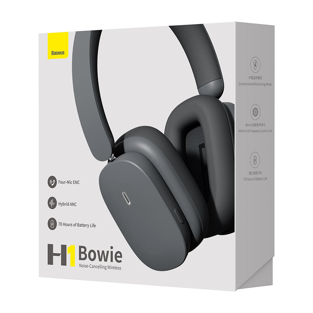 Handsfree Bluetooth Baseus Bowie H1, A2DP, ANC, Γκρι NGTW230213