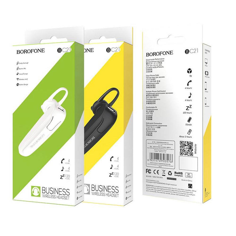 Ασύρματο Handsfree Bluetooth Borofone Encourage BC21, MultiPoint, A2DP, Μαύρο
