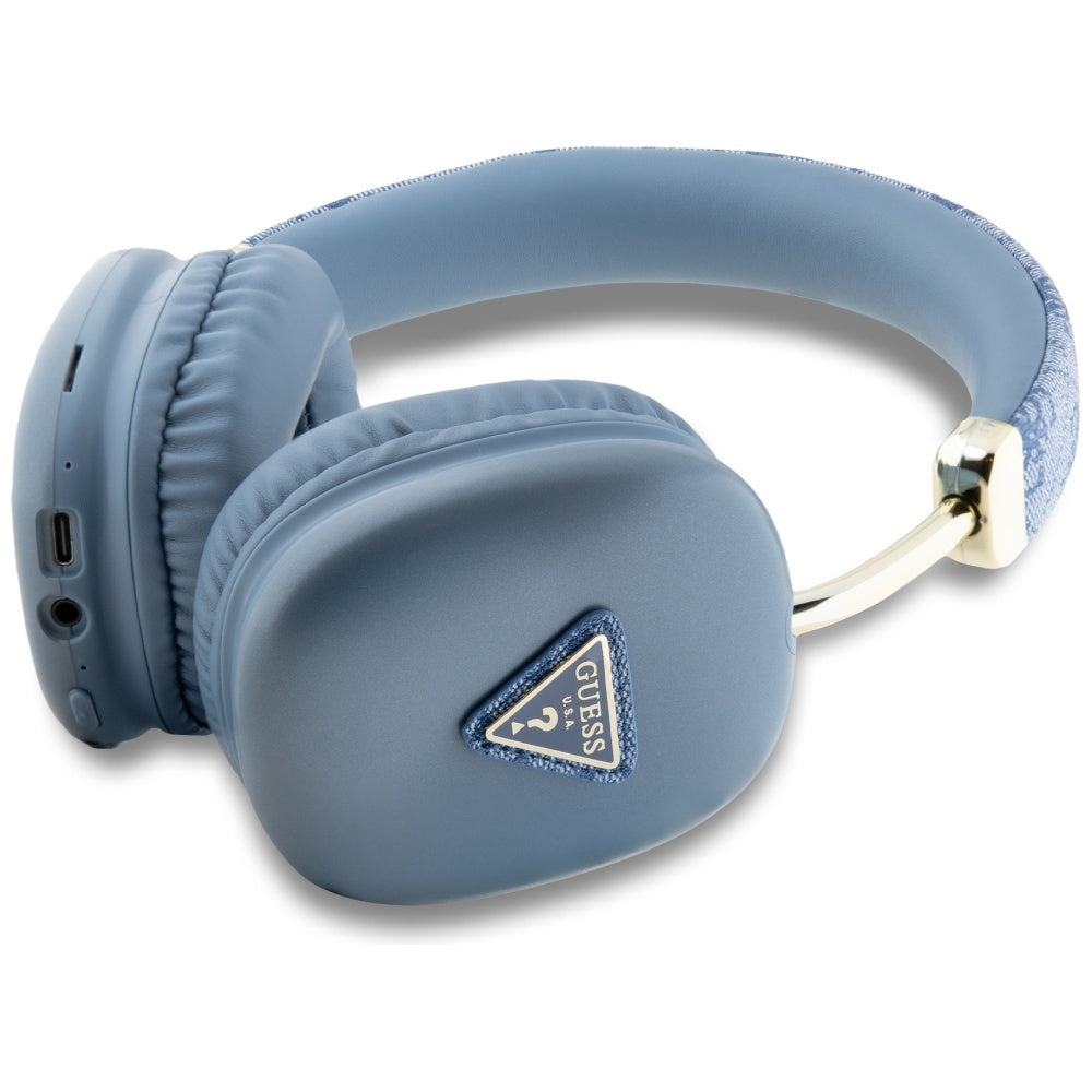 Handsfree Bluetooth Guess 4G Gold Triangle Logo, A2DP, Μπλε