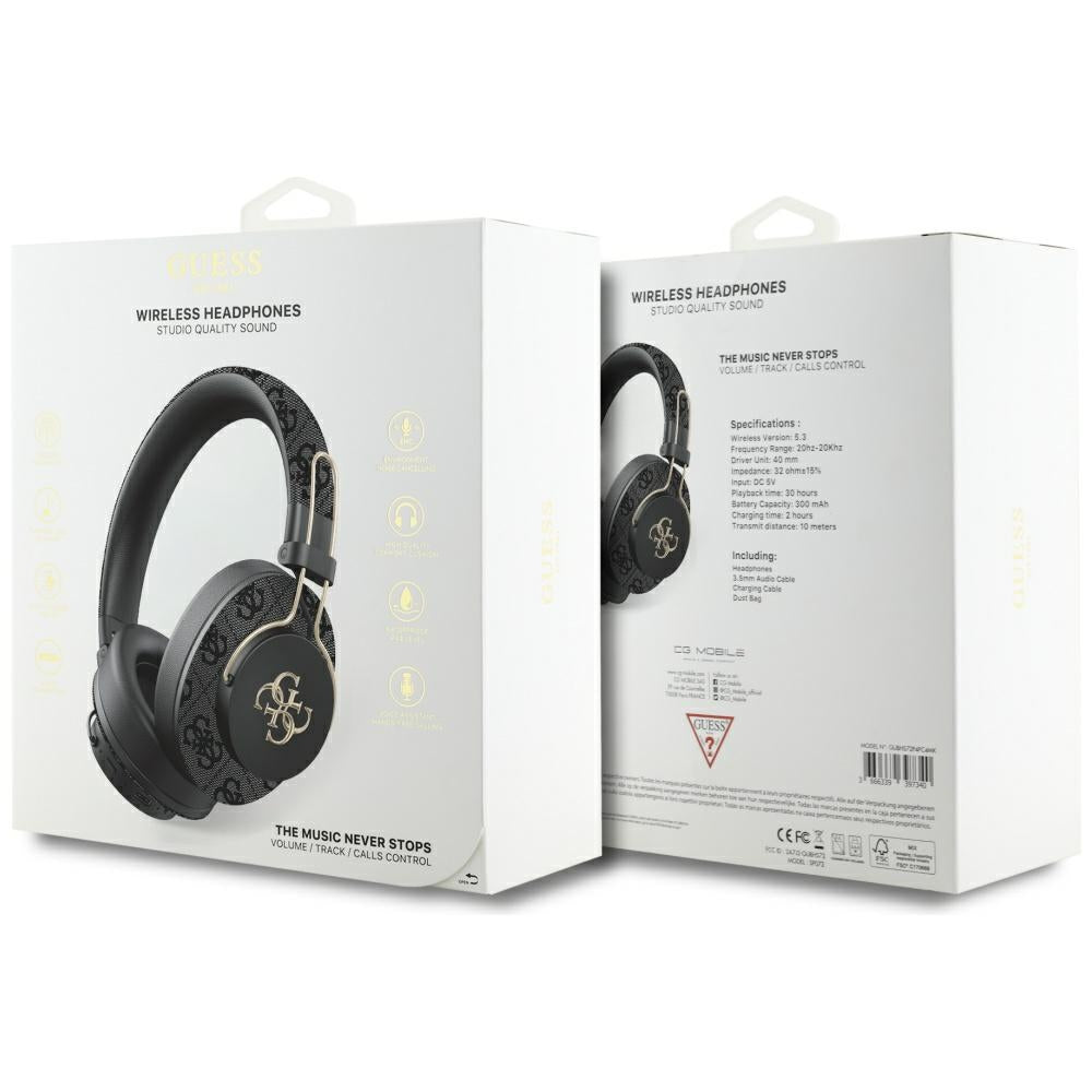 Handsfree Bluetooth Guess 4G Metal Logo, A2DP, Μαύρο