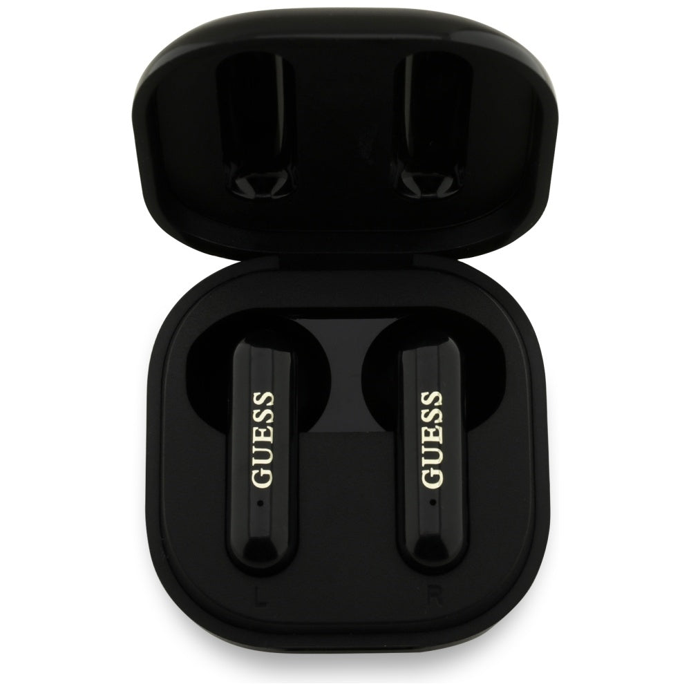 Handsfree Bluetooth Guess 4G Metal Logo, TWS, Μαύρο