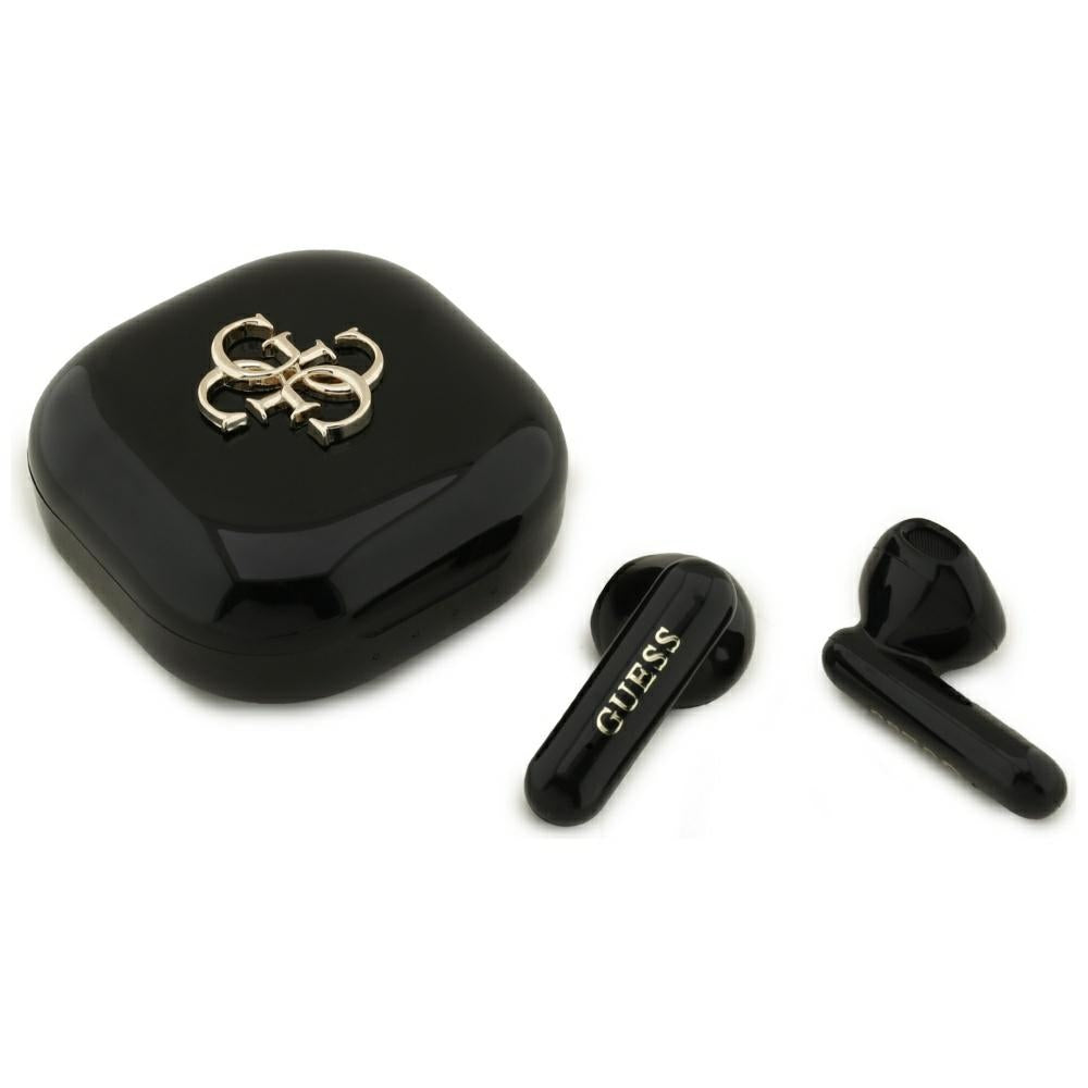 Handsfree Bluetooth Guess 4G Metal Logo, TWS, Μαύρο