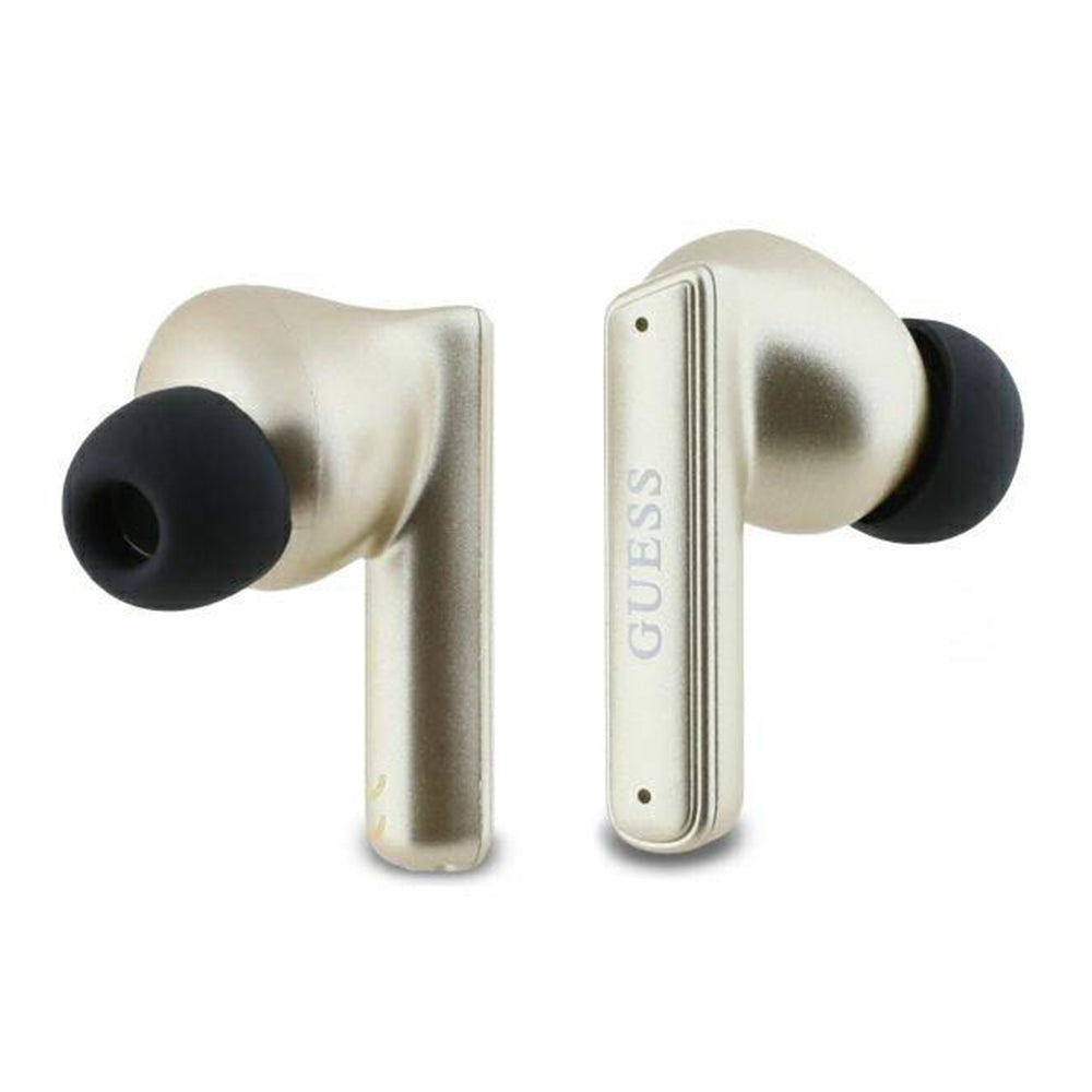 Handsfree Bluetooth Guess Capsule με Εκτυπωμένο Λογότυπο, TWS, ANC, Χρυσό
