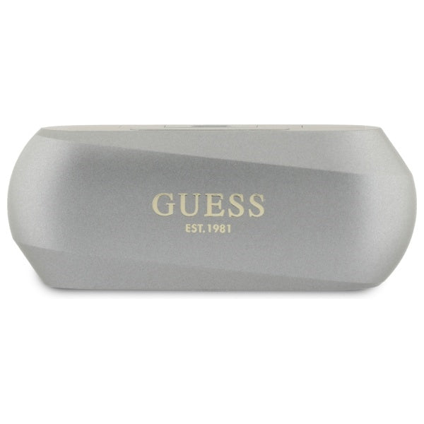 Handsfree Bluetooth Guess Elongated Metallic Printed Logo, TWS, Γκρι