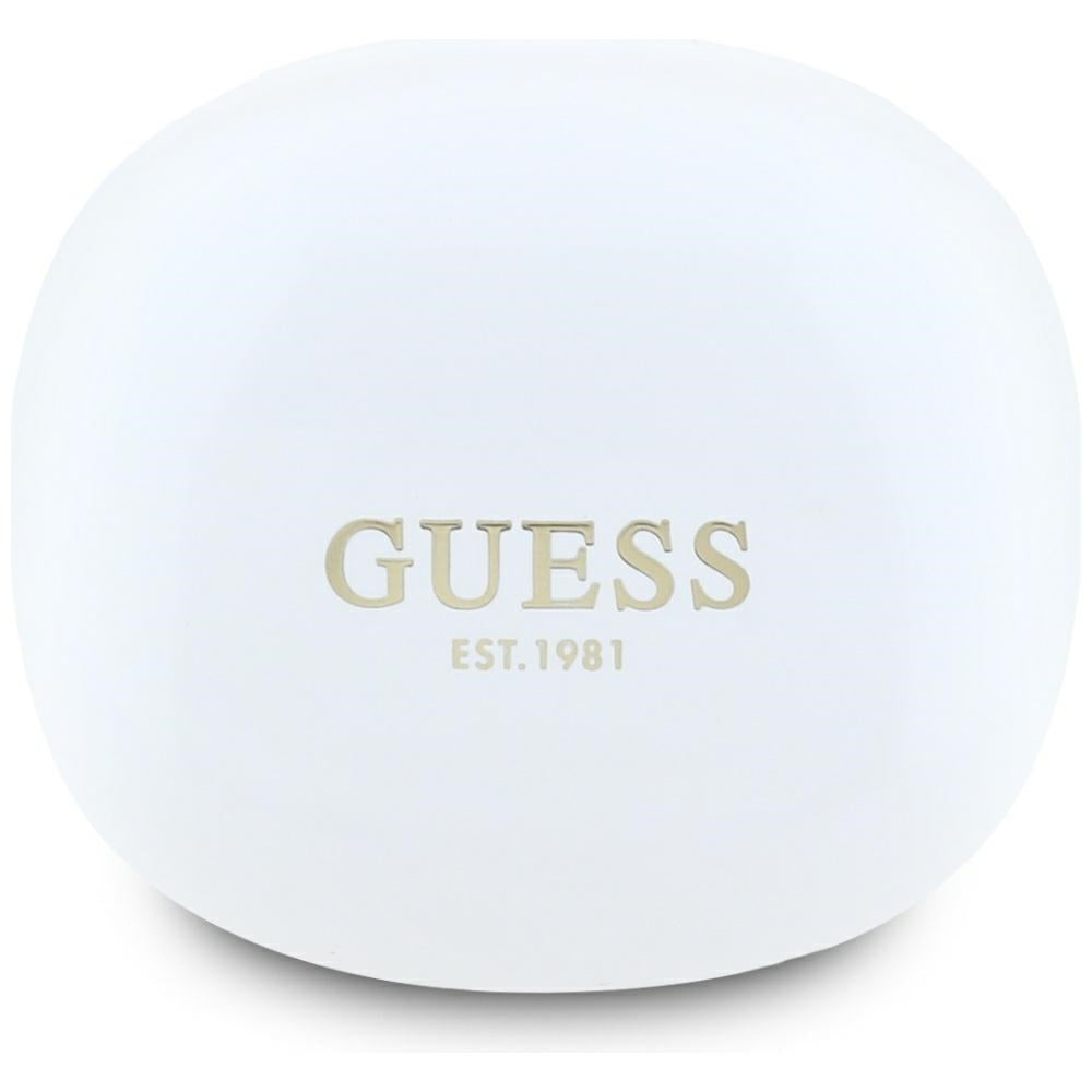 Handsfree Bluetooth Guess Flat Classic Logo Electroplated, TWS, Λευκό