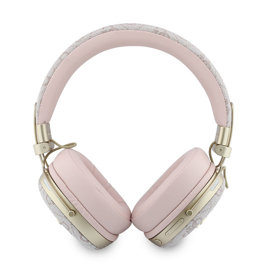 Ασύρματα ακουστικά Bluetooth Guess Metal 4G Script Logo, A2DP, Ροζ