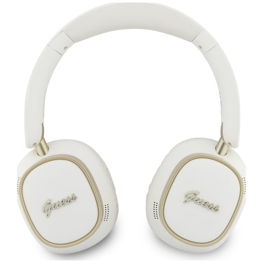 Ασύρματα ακουστικά Bluetooth Guess Rectangle Metal Script, A2DP, Λευκό