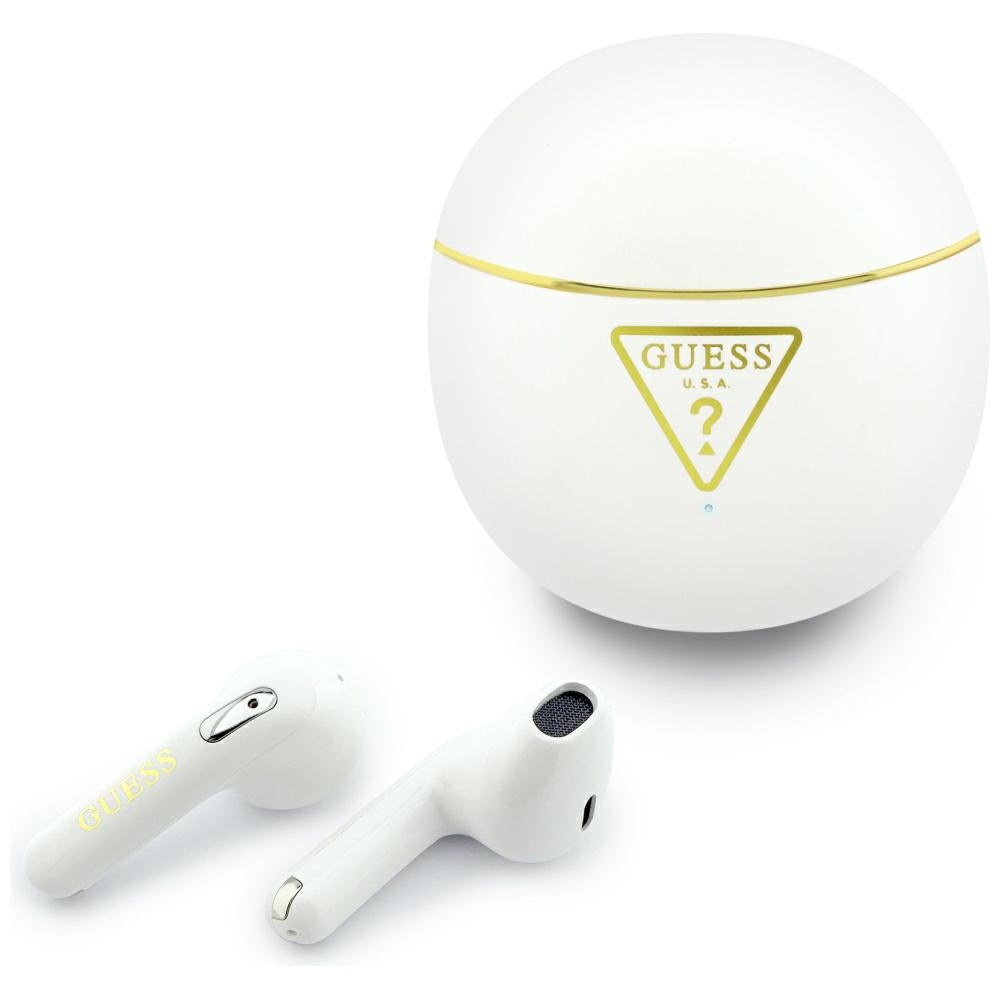 Handsfree Bluetooth Guess Script Print, TWS, Λευκό