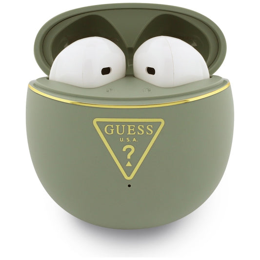 Handsfree Bluetooth Guess Script Print, TWS, Κακί