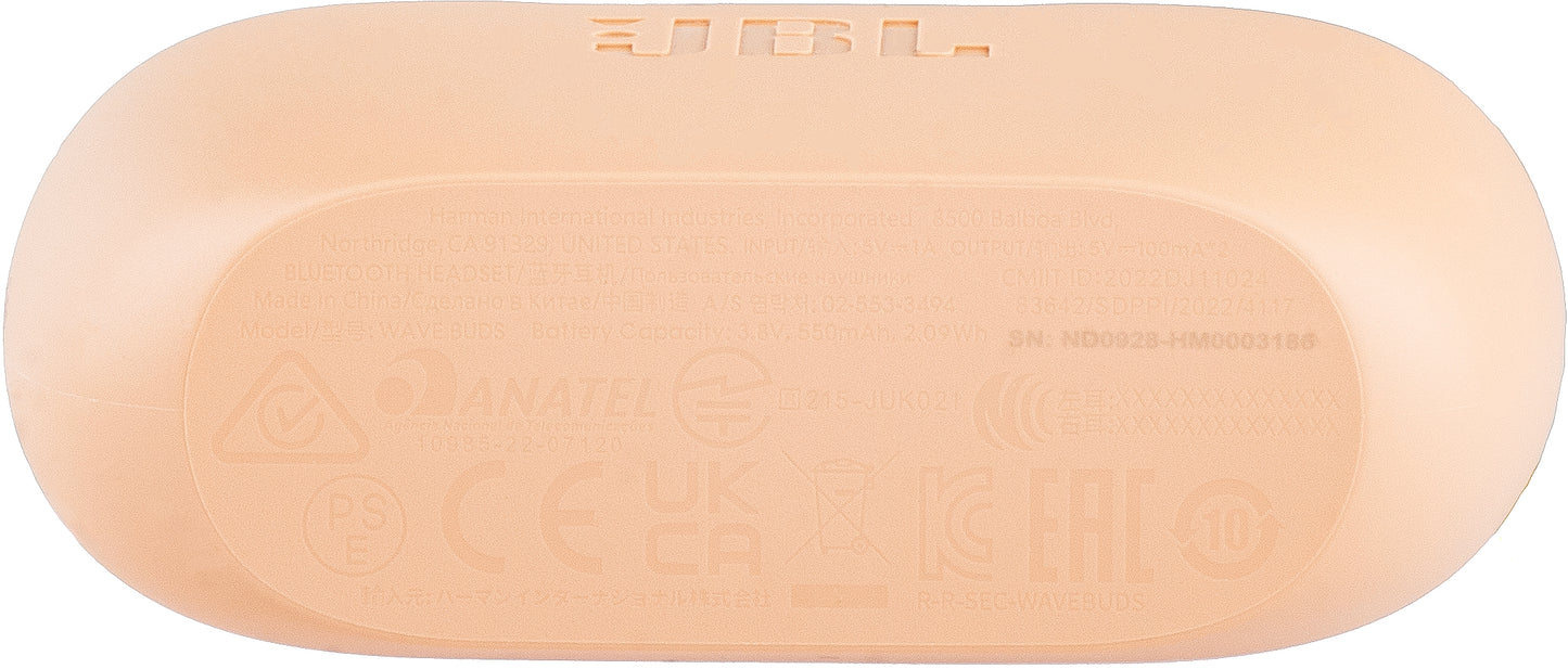 Handsfree Bluetooth JBL Wave Buds, TWS, Μπεζ JBLWBUDSBEG